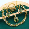 Women's full rhinestone zircon jewellery set showing necklace with snake bone chain, earrings, and ring in copper with electroplated finish