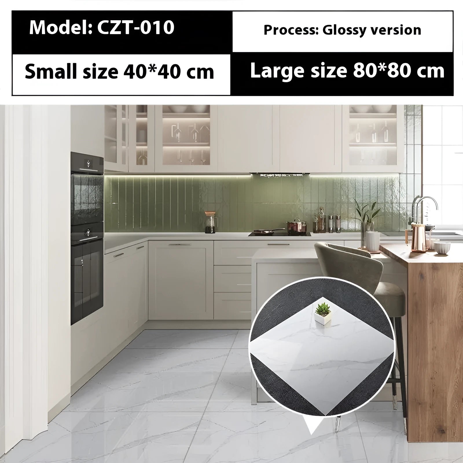 Marble simulation stone waterproof sticker 40x40cm geometric pattern simple modern bathroom kitchen