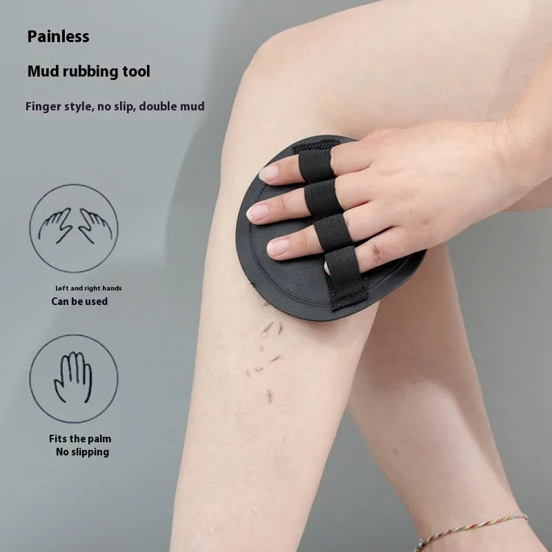 Women's bath gadget with finger style design in rubber material with included towel