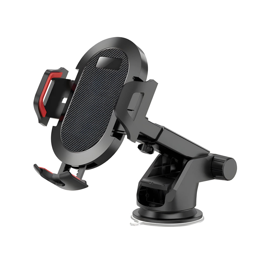 Auto lock car phone holder mounted on car air vent holding mobile phone