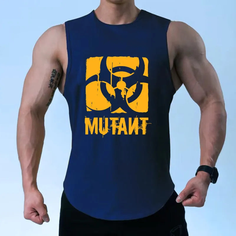 Loose fit polyester training waistcoat shirt for men's fitness workouts