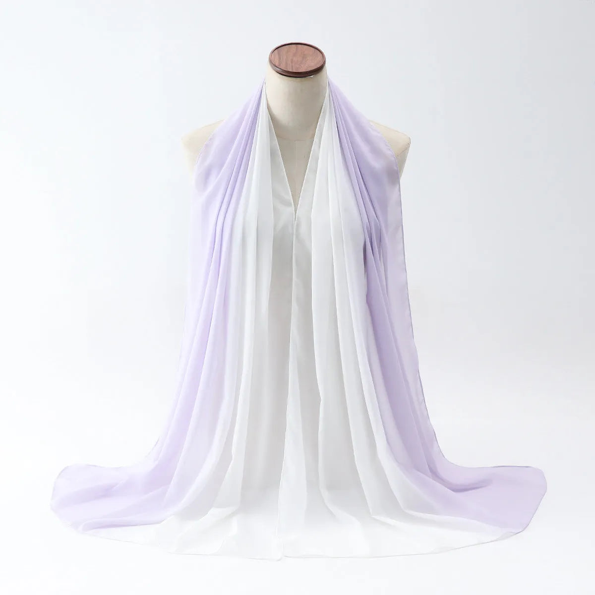 Women's lightweight chiffon summer scarf in ethnic Pu long style