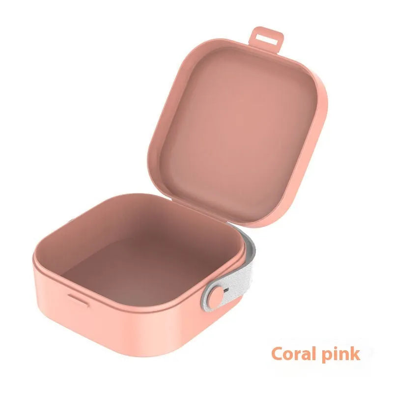 Medium polypropylene storage organiser box with lid for cables and headphones in solid colour options.
