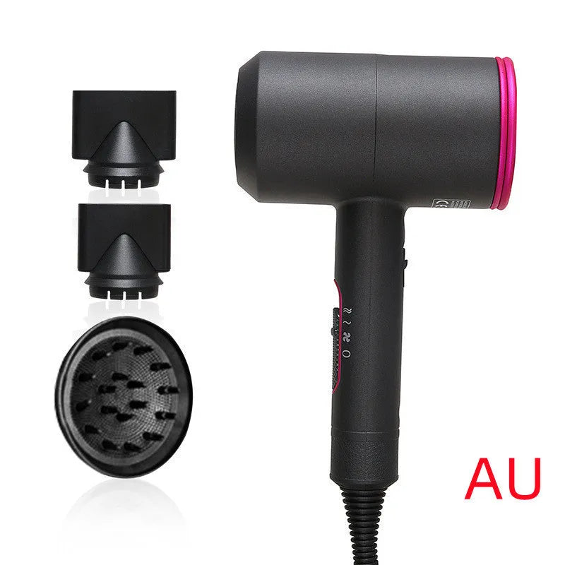Dual voltage 2000W hotel hair dryer with 2.5 metre cable in metallic black finish