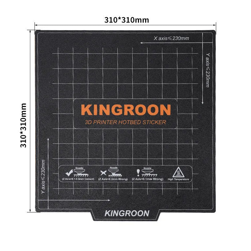 Three sizes of magnetic 3D printing platform film with anti-warping edge, 180mm, 235mm, and 310mm square sheets