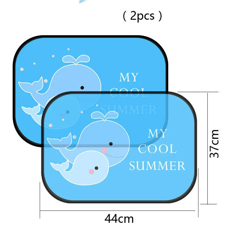 Electrostatic adsorption car side window sunshade with animal design