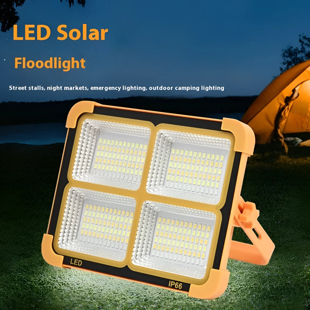 Portable square camping lantern with high-power 100W illumination, IP66 rated, size 215x180mm