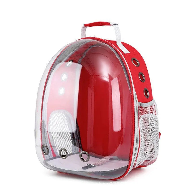 Grey PC astronaut-style cat carrier bag with side opening and large interior space.