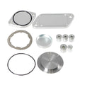 Silver aluminium alloy automotive valve cover engine component