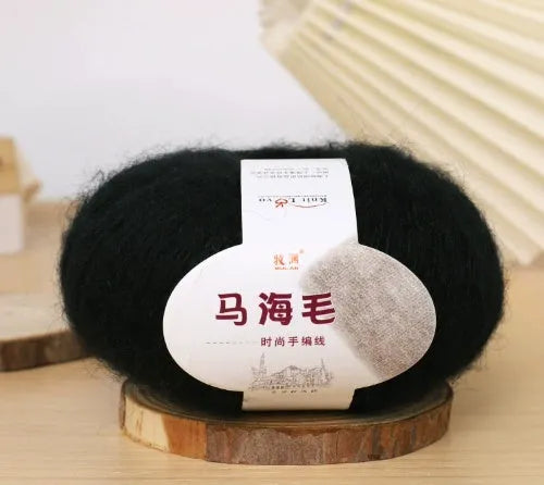 Mohair wool ball for DIY scarf knitting kit with Inverness thread in multiple colour options