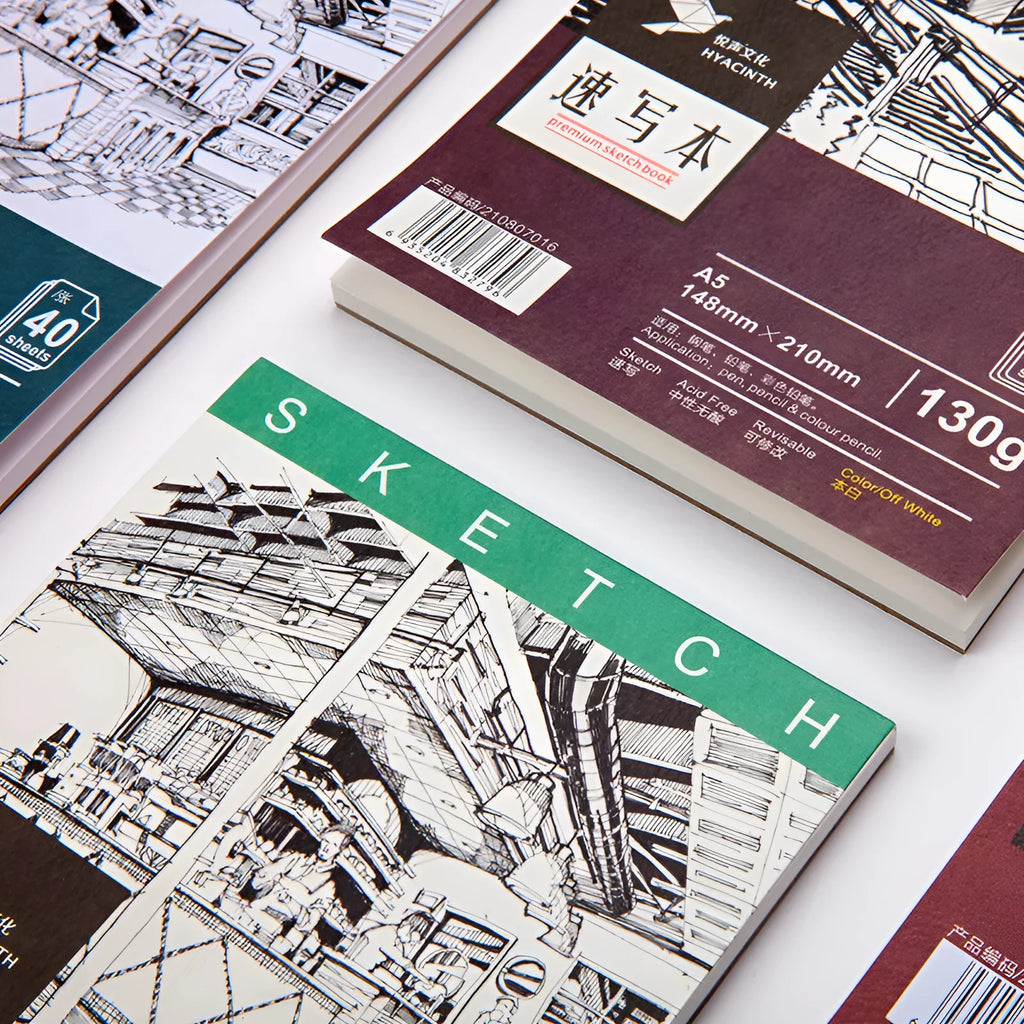 A4 sketchbook with spiral coil binding and 160g paper for drawing and colouring