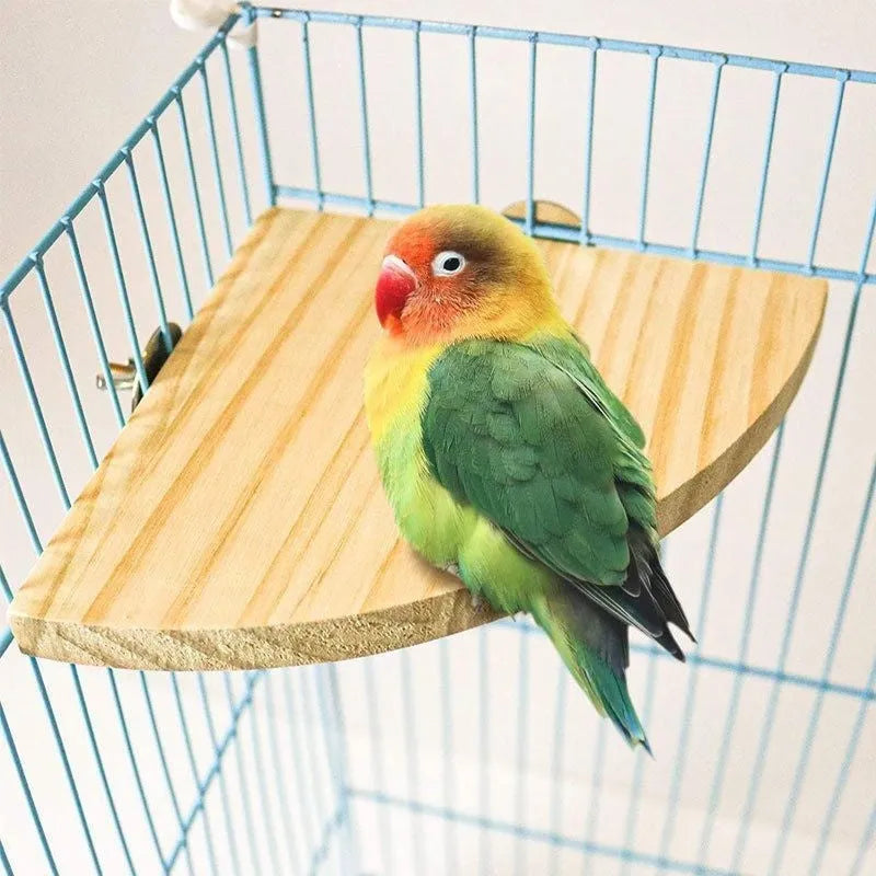 Solid wood bird cage climbing and playing jumping platform standing board with multiple size options