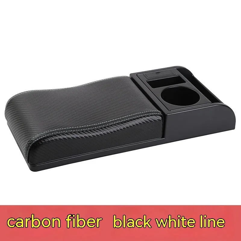 Universal car armrest box cover in plastic with height increase function