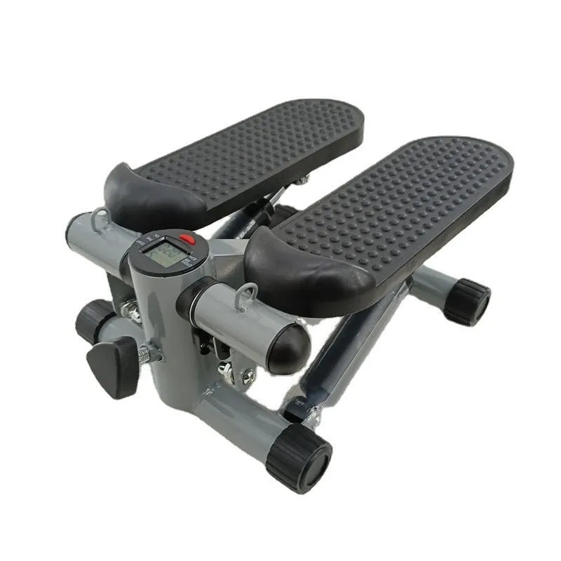 Silver grey hydraulic pedal exerciser for home and gym waist slimming workouts