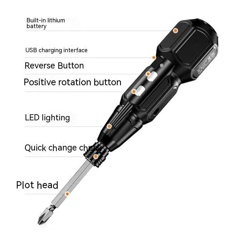 Alloy steel straight handle electric screwdriver with black and blue colour options