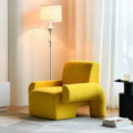 Lamb wool living room single sofa chair solid wood frame teddy upholstery black off-white 90x87x75cm