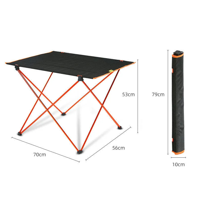 Ultra-light folding tables and chairs set in aviation aluminium alloy, S and L sizes, compact folded for storage