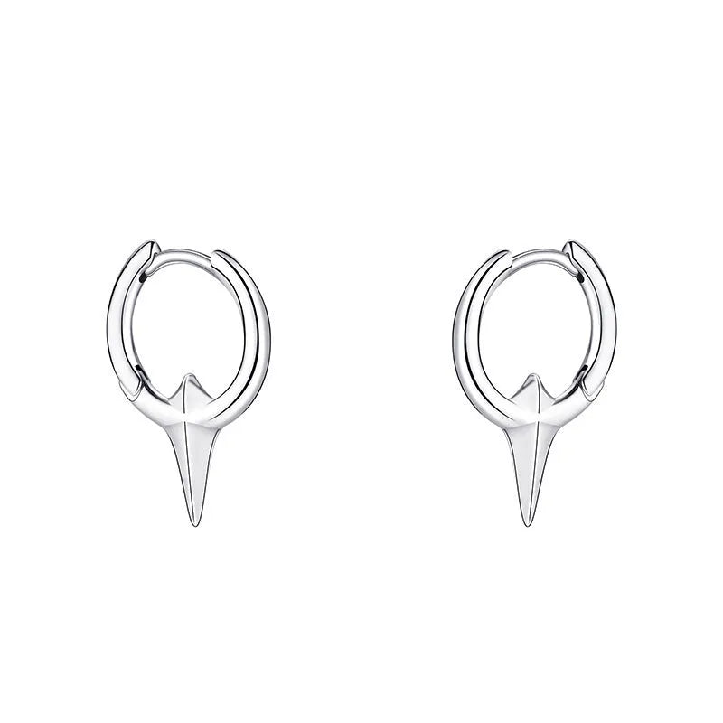 Geometric star shaped ear clips for women with electroplated copper construction and white gold plating