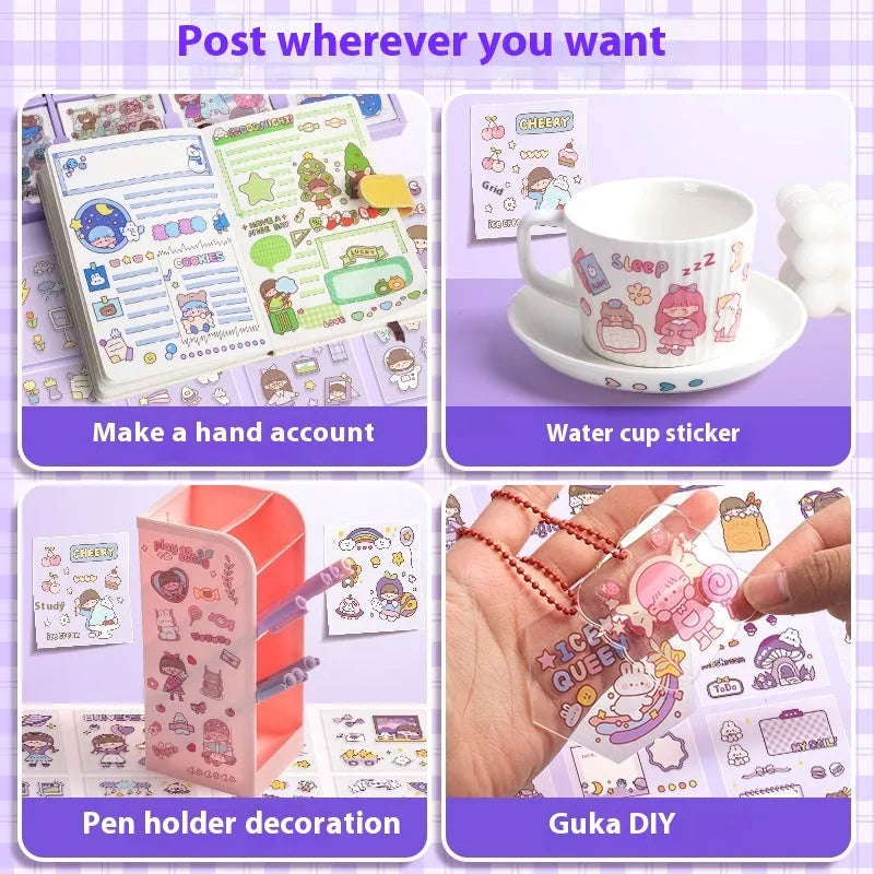 Children's goo card sticker pack with five colour collection options for notebook decoration