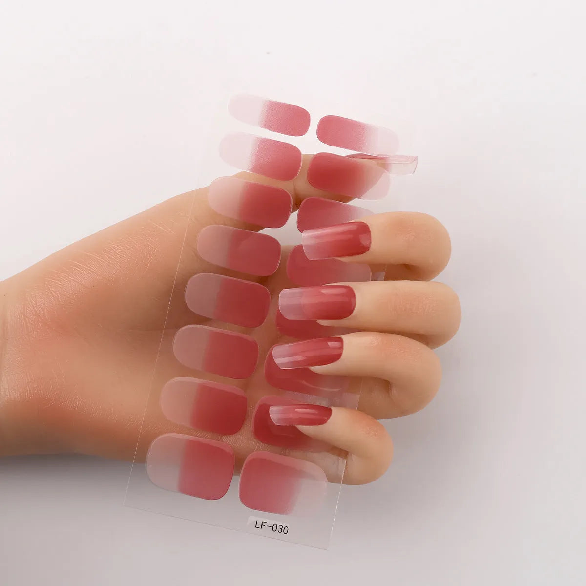 16 solid colour full nail stickers set with European and American simple designs including cross, rose, tulip patterns