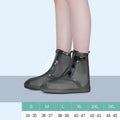 Women's reusable PVC high top water resistant shoe covers in blue, grey, or pink colours