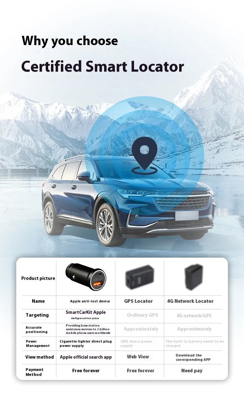 Black car charger GPS locator tracking device for vehicle security with ABS plastic housing