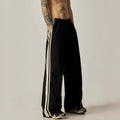 Men's black wide-leg climbing trousers with high waist and straight-leg design for summer leisure wear