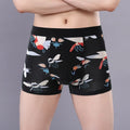 Men's cotton boxer briefs with a U-shaped front design in a floral pattern colour.