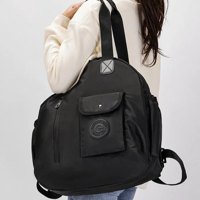 Outdoor backpack with sandwich pocket, 48cm height, in black, khaki, or green letters colour options