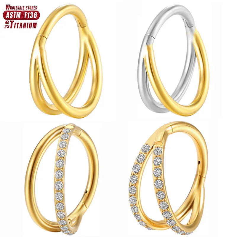 F136 titanium alloy nose ring body jewellery in silver, gold, rose gold, black and colourful finishes