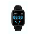 Elderly phone watch with square 1.3 inch screen, silicone strap, and SIM card slot for independent communication