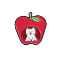 Colourful cartoon fruit and letter shaped zinc alloy brooch pin on fabric