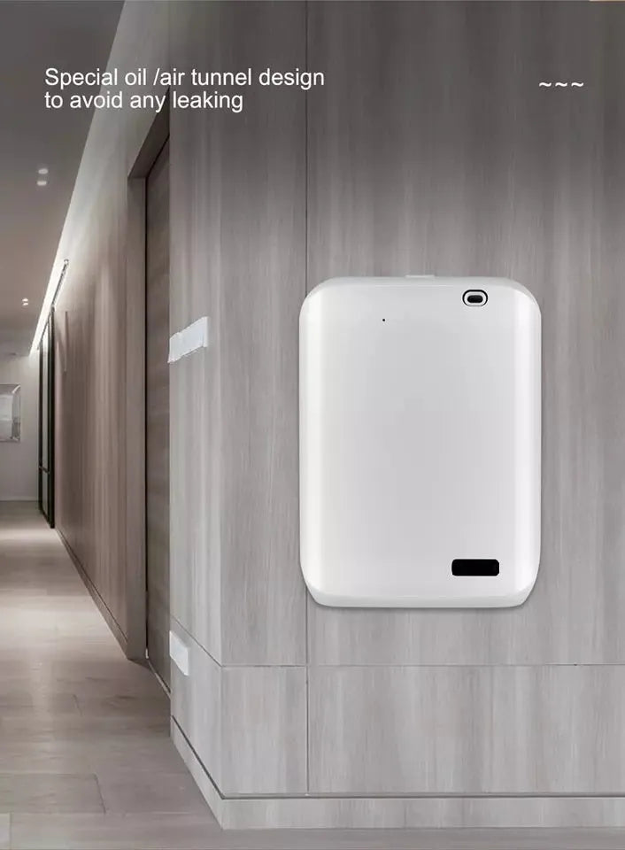 White HVAC wall mount smart aroma diffuser with 150ml capacity and app control for essential oils