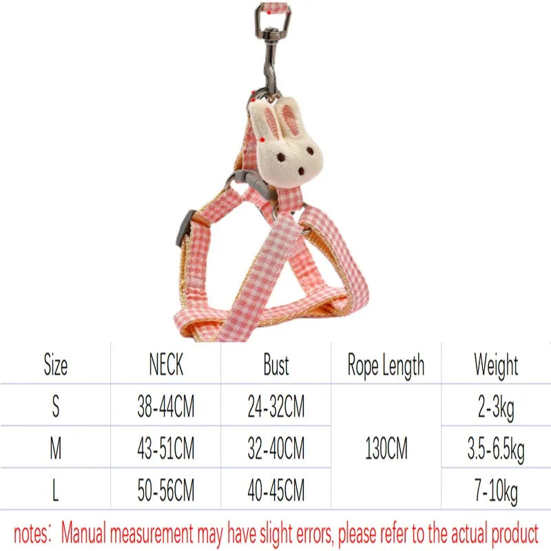Small dog harness and leash set in nylon with quick-release buckles