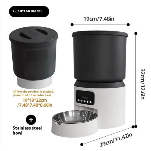 4L smart pet feeder with WIFI remote monitoring and timing function