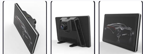 7-inch centre console suction dashcam with 170 degree wide angle lens in black plastic casing