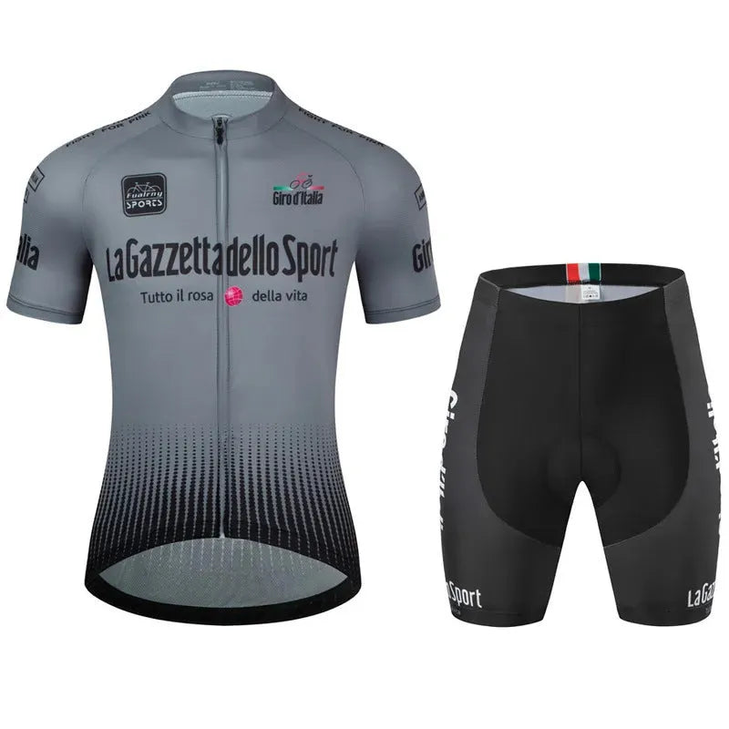 Cycling short sleeve suit in pattern design with quick-drying polyester fabric for summer road biking