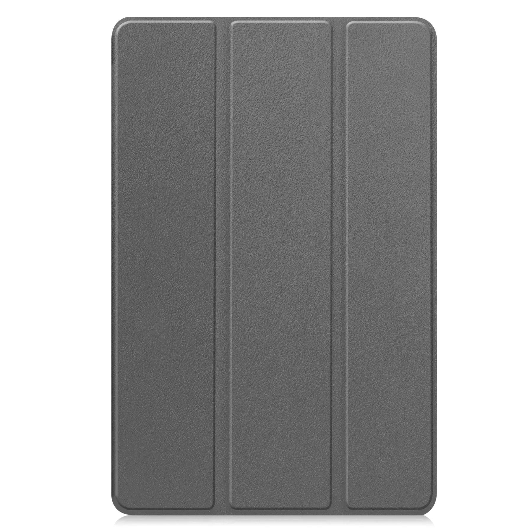 Samsung Tab S10 FE Plus 13.1-inch leather tri-fold stand case in black colour, showing front and back views.