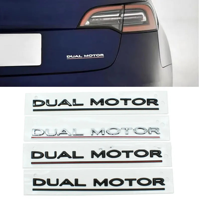 Tesla Model 3 performance bumper sticker in ABS plastic measuring 19cm by 3cm