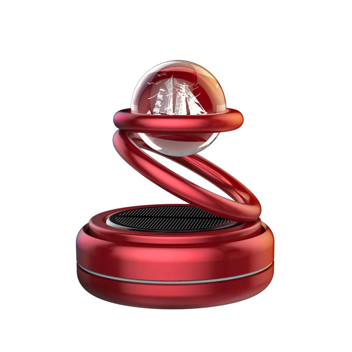 Creative Car Perfume Decoration aluminium alloy rotating incense holder hanging planet shape solid Cologne Black