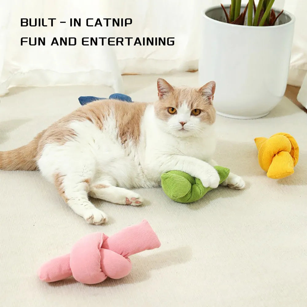 White cotton knotted rope bone dog toy for tug of war and chewing.