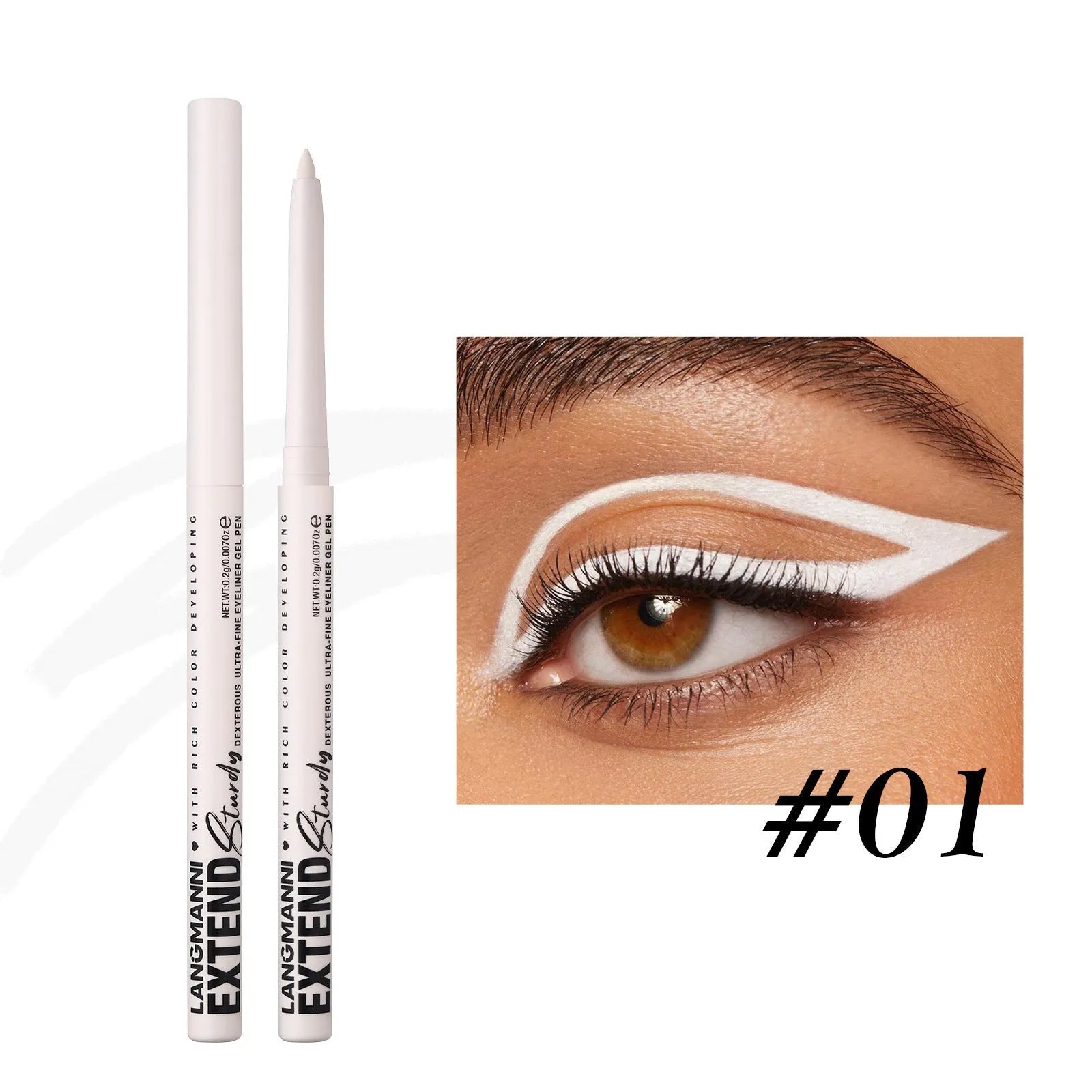 12 colourful gel glitter eyeliner pencils in matte, glitter, metallic and pearl effects