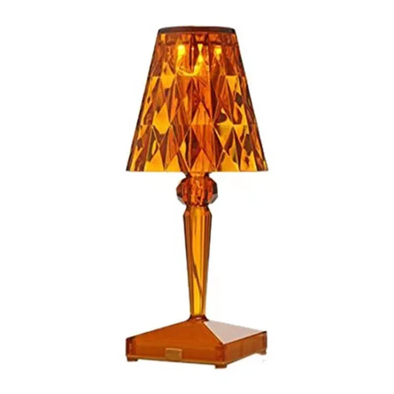 Rose gold plated portable touch projection night light with rechargeable three-colour dimming
