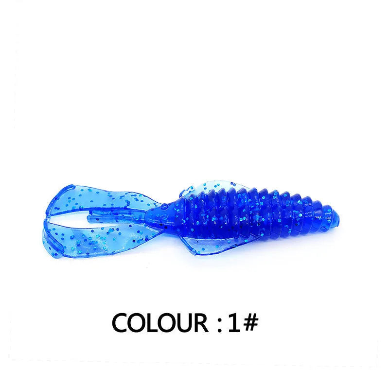 8cm soft bait fishing lure in PVC material with colour variations for freshwater predator angling
