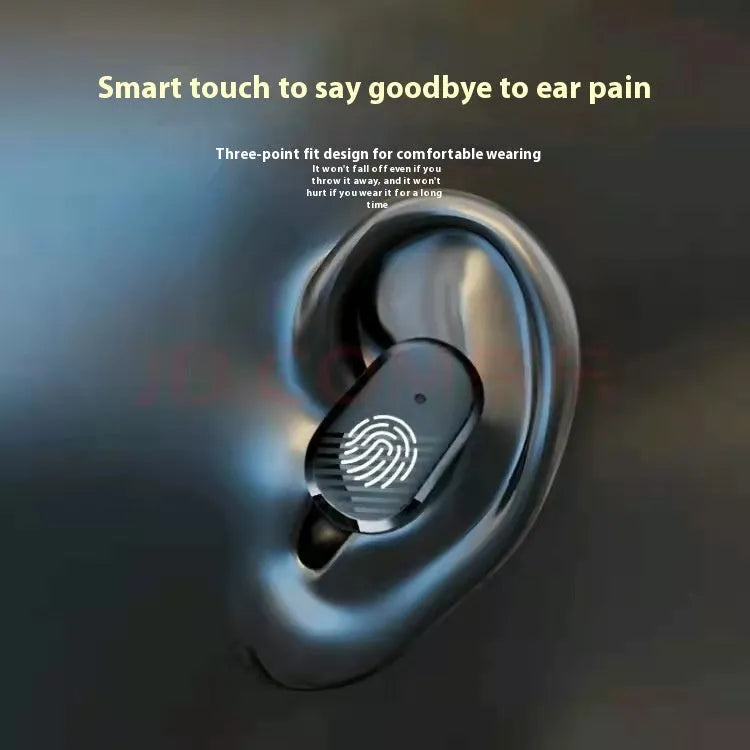 A68 real wireless Bluetooth earbuds black ribbon display charging case with earbuds and cable