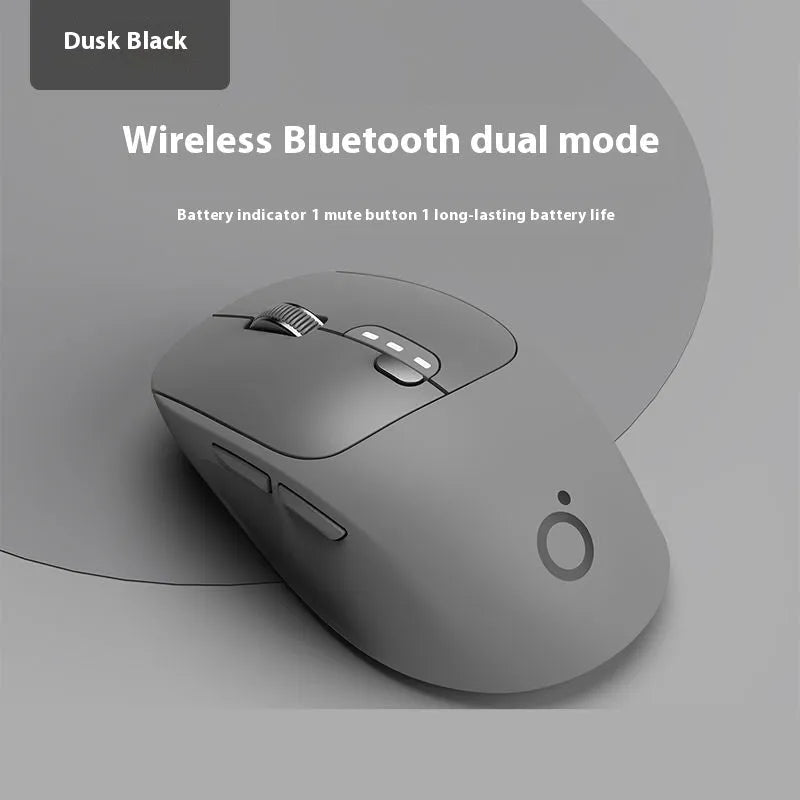 Mute wireless Bluetooth mouse in Matcha Green colour with five-button layout on office desk