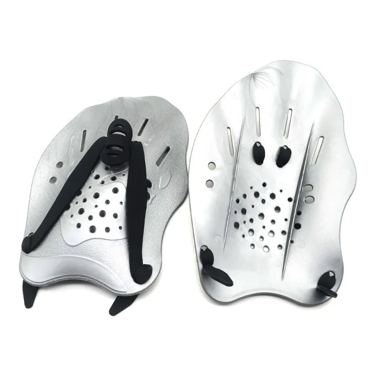 Swimming paddle training aids for freestyle stroke with webbed design in multiple colours