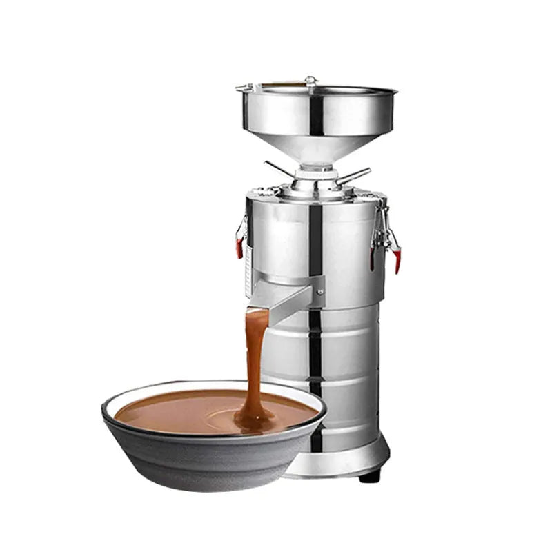 Stainless steel electric sesame paste grinding machine with automatic function for home kitchens.