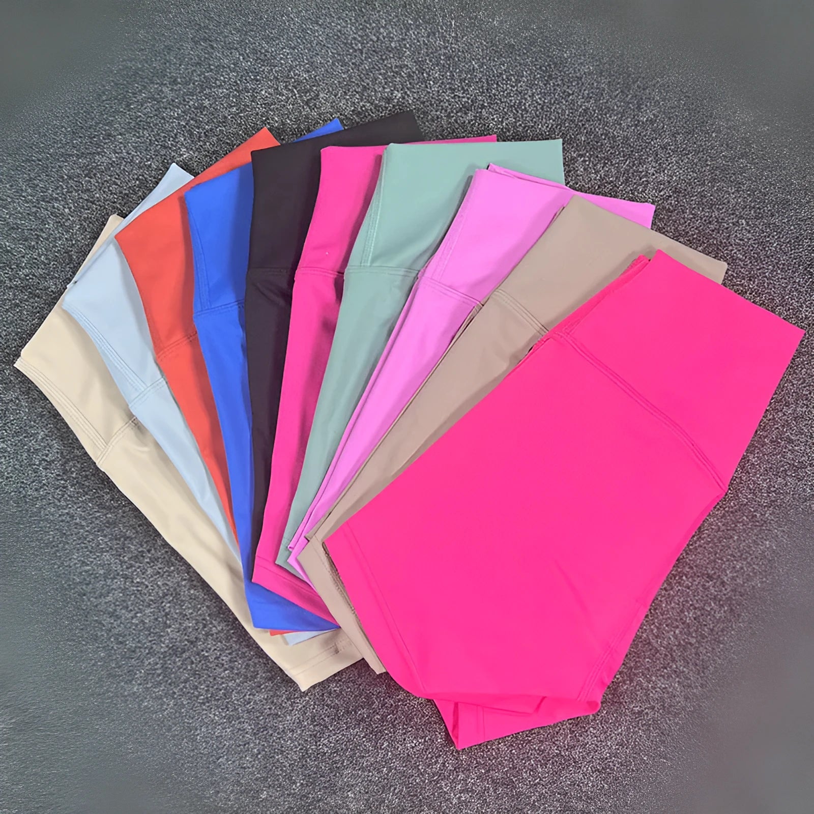 Women's high waist yoga shorts in quick-dry nylon fabric available in multiple colours