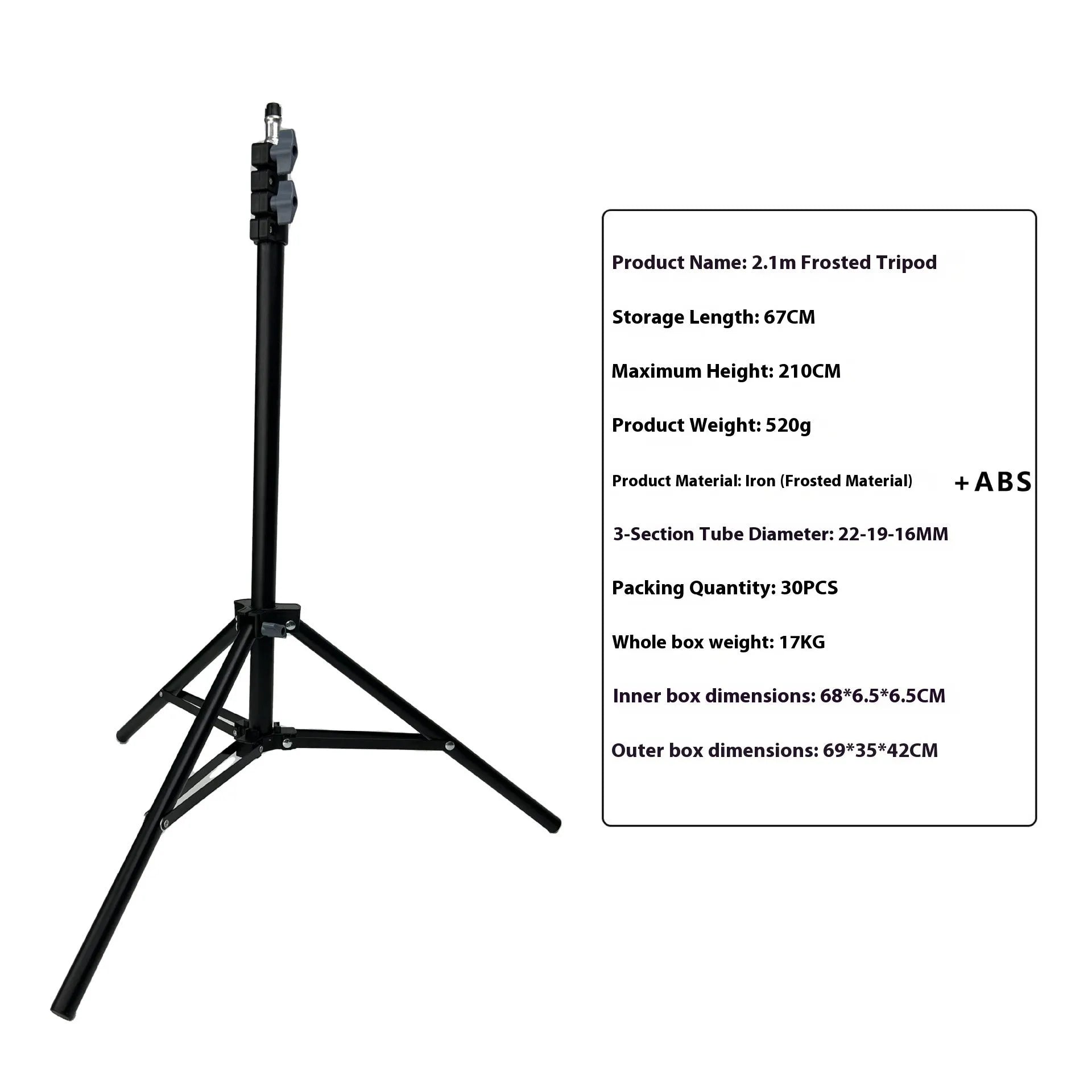 Tripod light stand for floor photography with mobile phone holder and adjustable height options